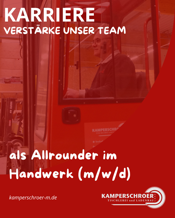 Ausbildungstelle zum Tischler m/w/d